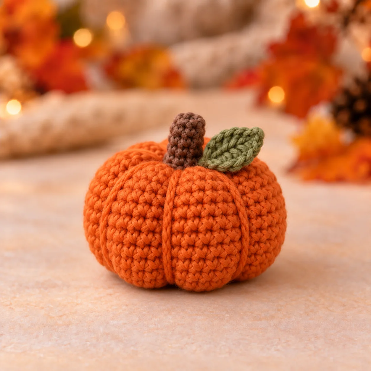 Construct the miniature pumpkin