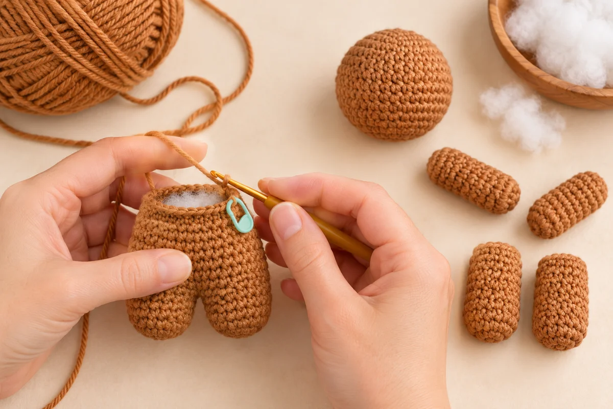 Crochet the stuffed pieces