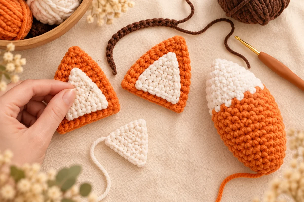 Crochet the ears and tail